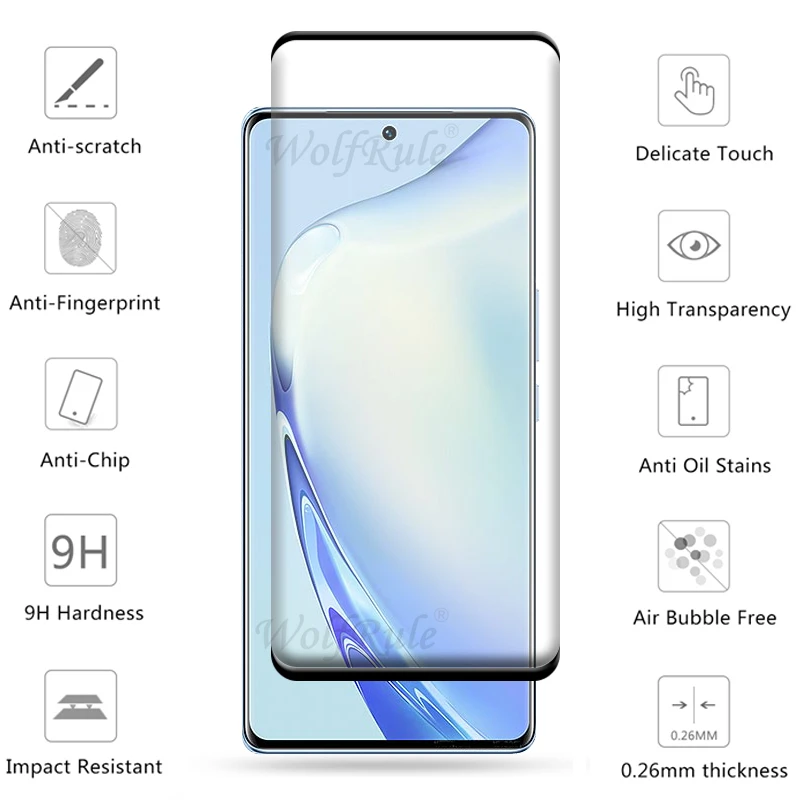 4-in-1 For Vivo V27 Pro Glass For Vivo V27 Pro Tempered Glass 9H Full Curved Film Screen Protetor Vivo V27 Pro Camera Lens Film