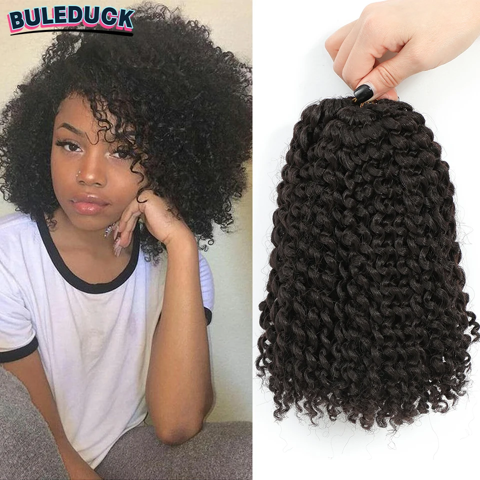 8 Inch Marlybob Gehaakt Haar Afro Krullend Korte Passie Twist Marlybob Jerry Curl Gehaakt Haar Kinky Twist Vlechten Haar Voor Vrouwen