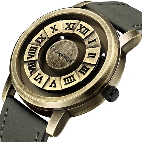 Imagen 1 del producto Reloj de cuarzo FOXBOX para hombre, personalidad de moda, bola de hierro desplazable creativa, puntero magnético resistente al agua para relojes masculinos, regalo + caja
