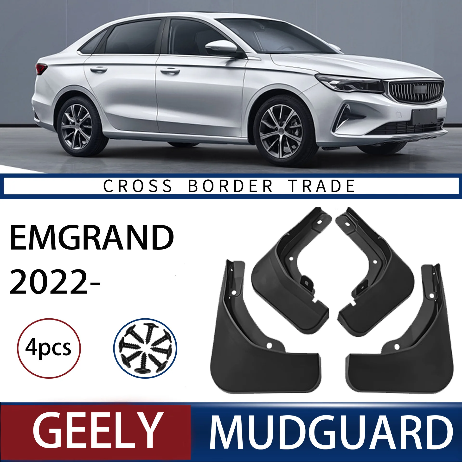 

FOR Geely Emgrand 2022 Car Molded Mud Flaps Splash Guards Mudguards Front Rear Styling Front Rear Car Accessories