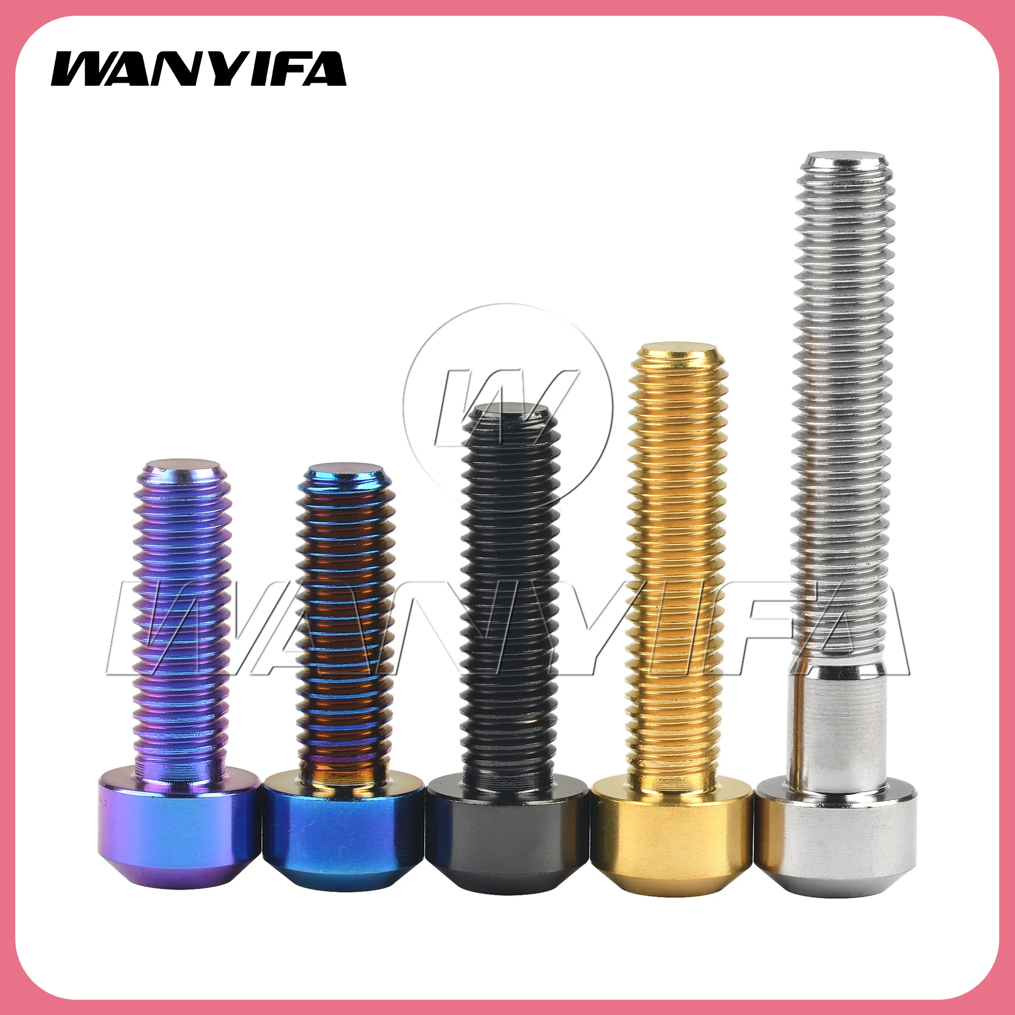Wanyifa  Titanium Bolt  M8x10/15/20/25/30/35/40/45/50mm Chamfered Torx T40 Screw for Bicycle Motorcycle Car Fasteners