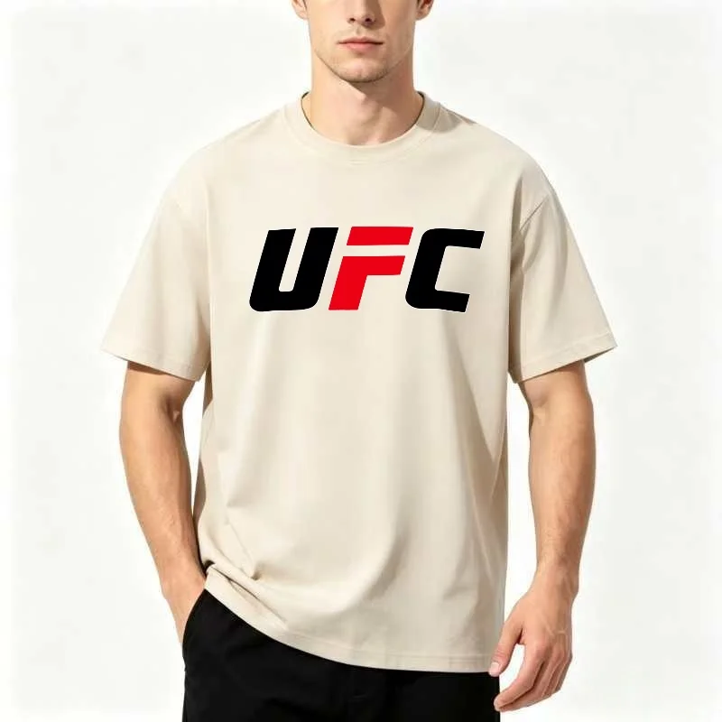 Summer men's cotton and linen breathable and comfortable, American street style, minimalist sport style, fighting style T-shirt
