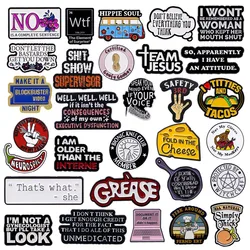 Funny Quote Collect Enamel Pin Differently Shaped Pin Badge For Backpack Clothes Metal Brooches Shirt Lapel Badges Jewelry Gifts