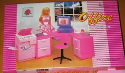 for barbie doll desk Furniture Accessories Toy Book room Computer Desk Chair Dining Table Kitchen Bedroom Holiday Gift Gir