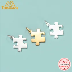 TrustDavis Real 925 Sterling Silver Fashion Creative Puzzle Charm Pendant Handmade DIY Accessories Fine Jewelry Wholesale HY429