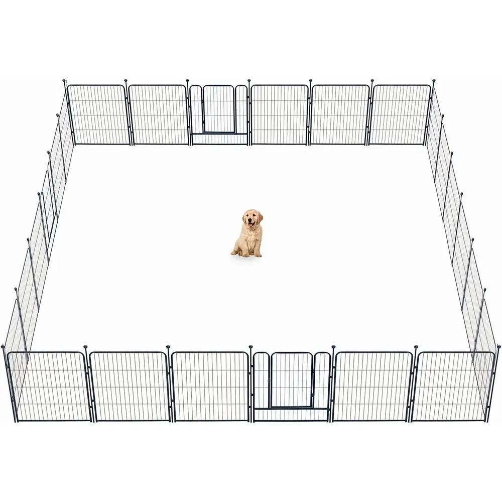 

Прочная переносная уличная вольер-манеж для собак, 24 панели, 32 серебристых цвета