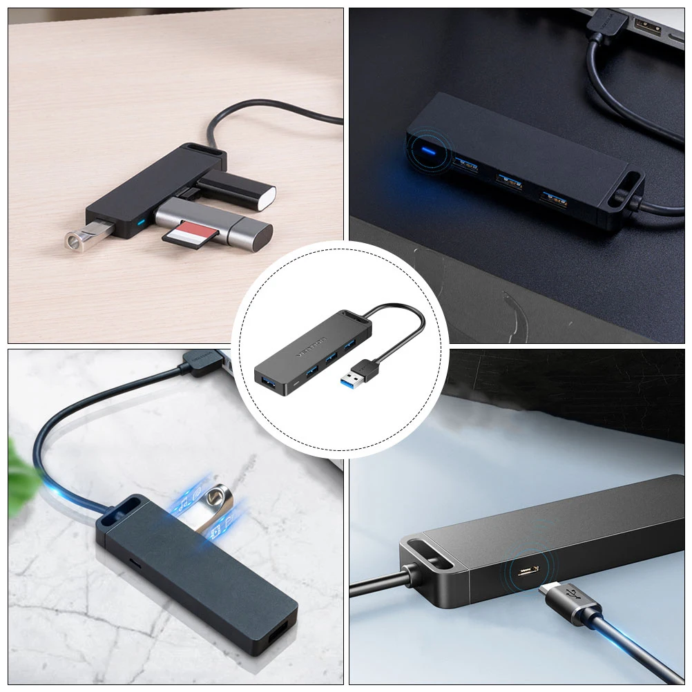 

4-Port Usb 2.0 Hub Splitter 0.5M Cable Plug Play Support Ssd Hard Drive Power Usb Hub Adapter For Keyboard Mouse Computer