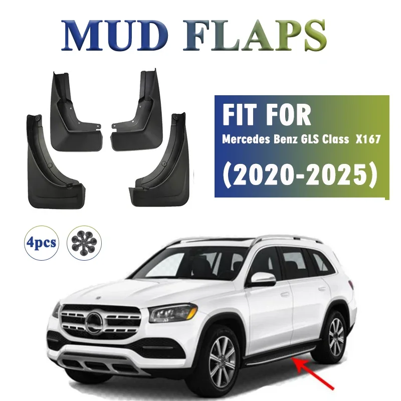 

2020 2021 2022 2023 2024 2025 FOR Mercedes Benz GLS Class X167 Mud Flaps Guard Splash Mudguard Fender Mudflaps Car Accessories