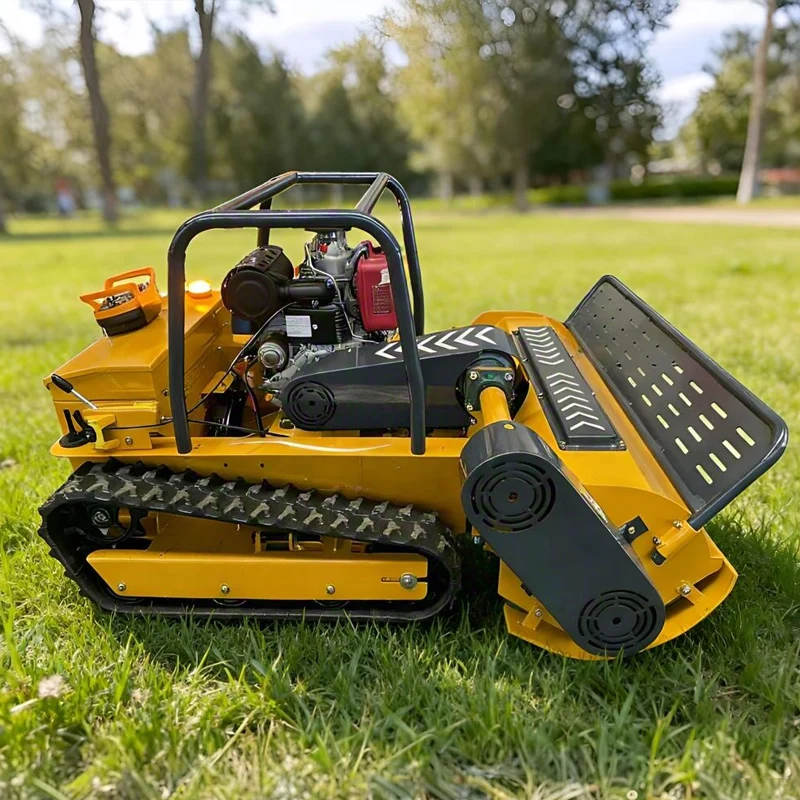 Customized Diesel Engine Robot Grass Cutter Cutting Width 800mm 1000mm 1200mm Remote Control Crawler flail Mower