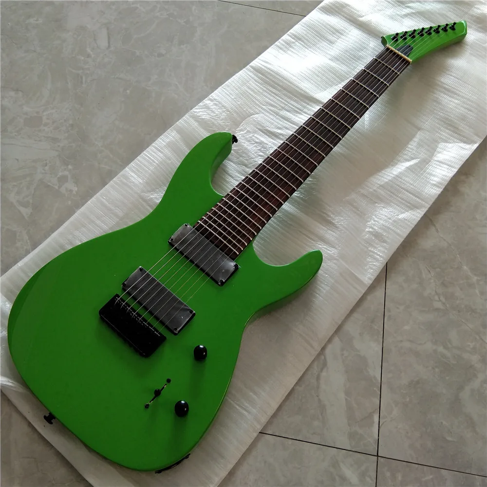 new 8-strings electric guitar in green with black hardware and ebony fingerboard made in China + free shipping+foam box  F-2107