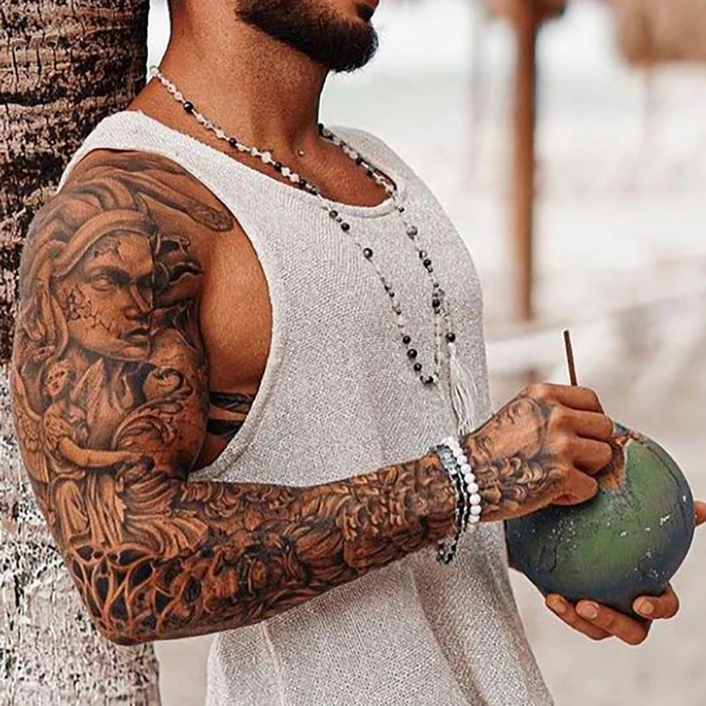 Mens Vest Summer Beach Vacation Vintage Sleeveless Male Clothing Tops Solid Color Crew Neck Loose Causal Men\'s Tank Tops S-3XL