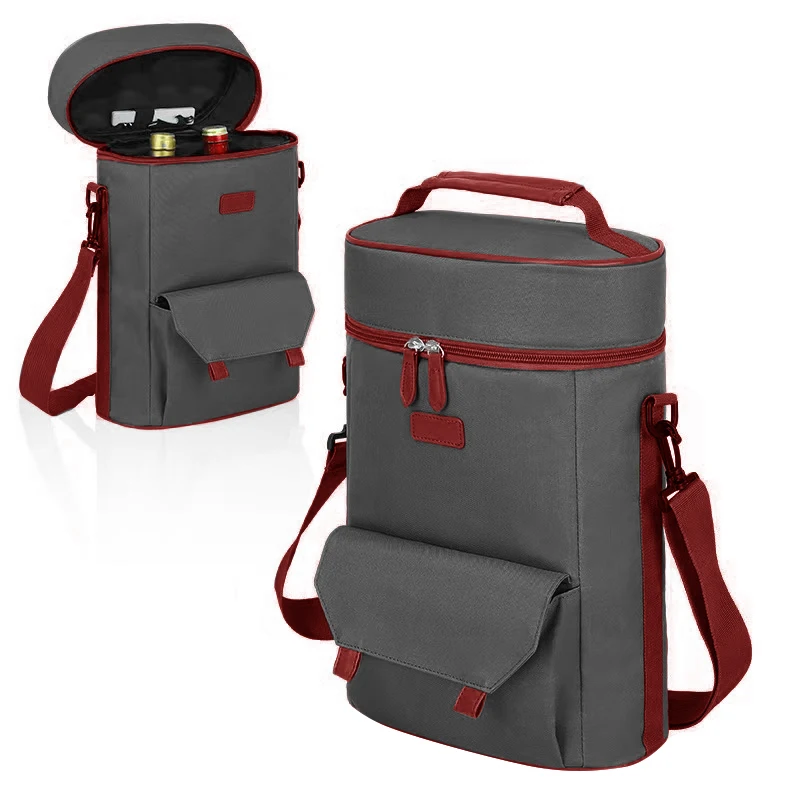 

Large red wine bag, 2 bottles, storage bag, beverage cooling bag