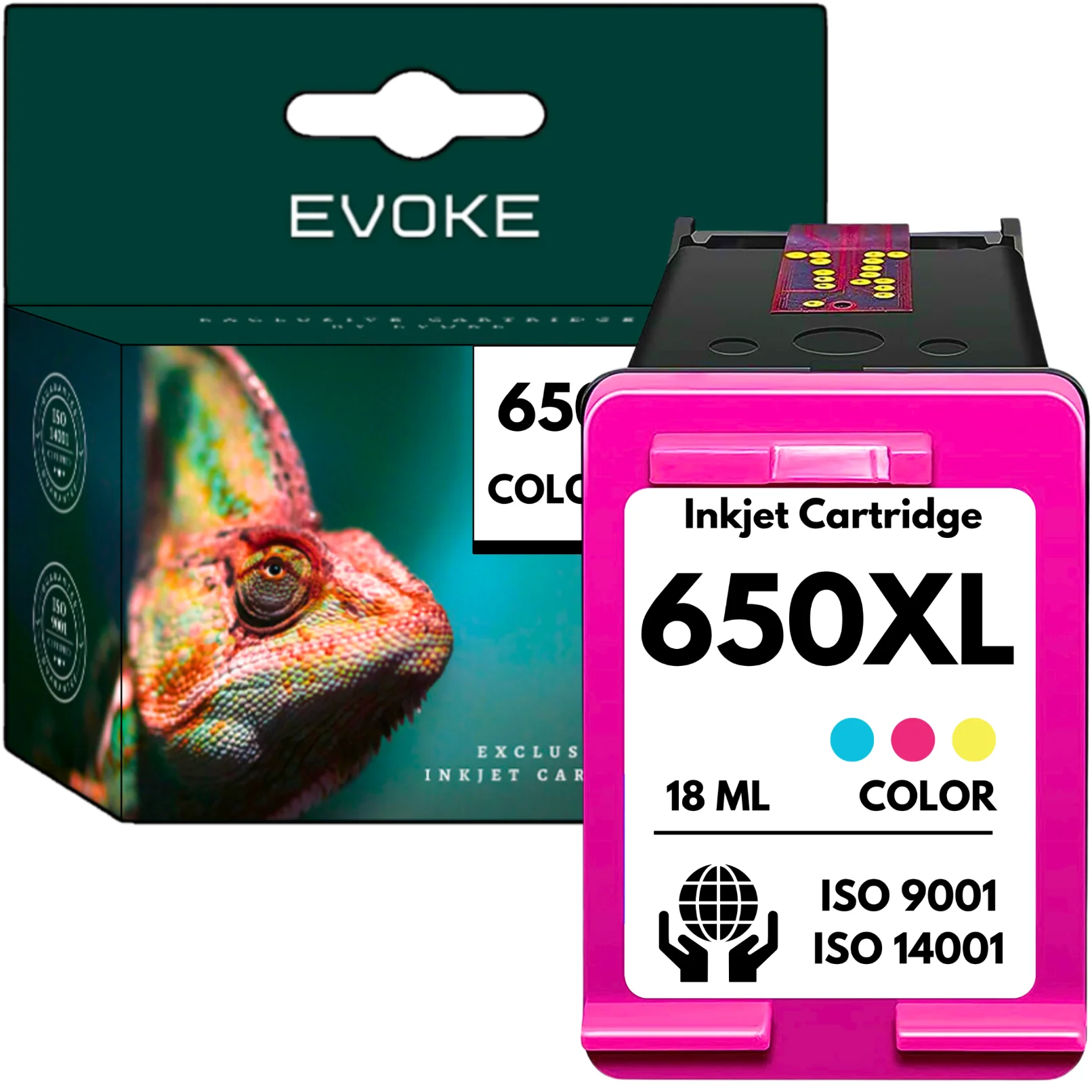 Evoke Compatibele Inkt voor Hp 650XL Hp650 650 XL Cz102Ae Driekleurig Cmy Cyaan Magenta Geel 18 ml 1080 Pagina's Deskjet Ink Advantage 1015 1016 1018 1515 1516 1518 2515 2516 2545 2546 2548 3515 3545
