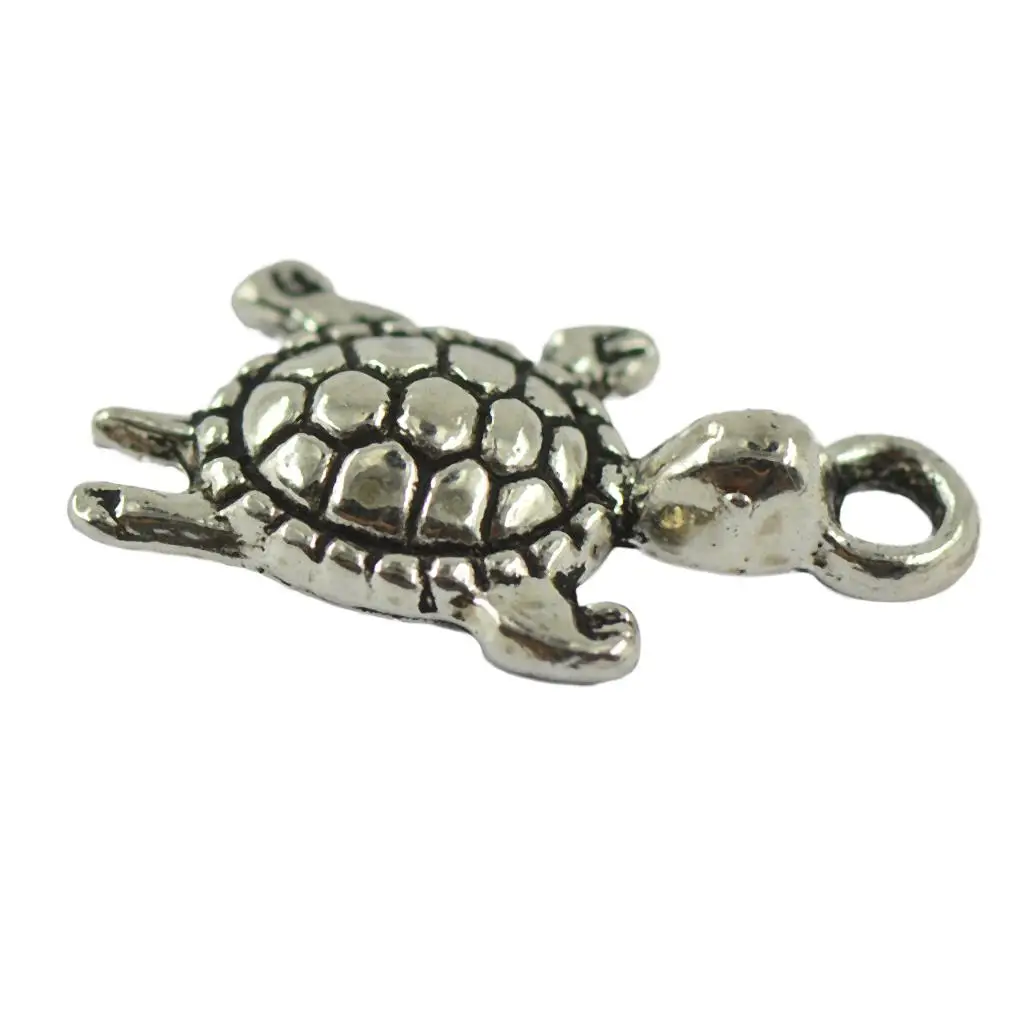 50pcs Tibetan Silver Swimming Turtle Charms Pendant Finding for Jewelry DIY Making Bracelet Necklace Fashion Women Men