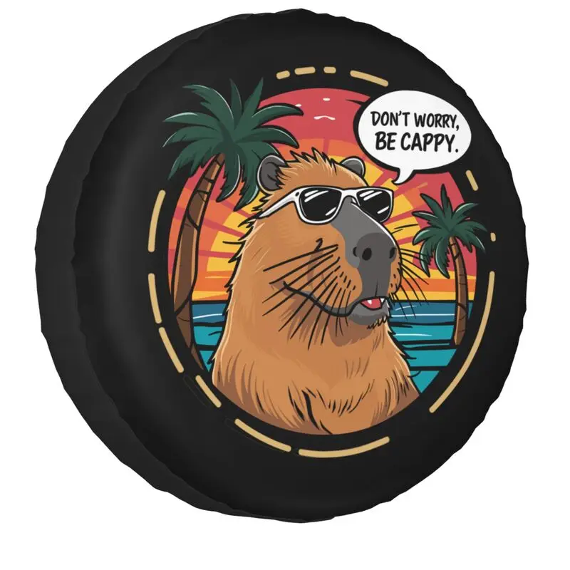 

Чехол на запасное колесо Be Cappy Capybara 4WD 4x4 SUV, защита запасного колеса, подходит для Toyota Land Cruiser Prado 14 дюймов, 15 дюймов, 16 дюймов, 17 дюймов