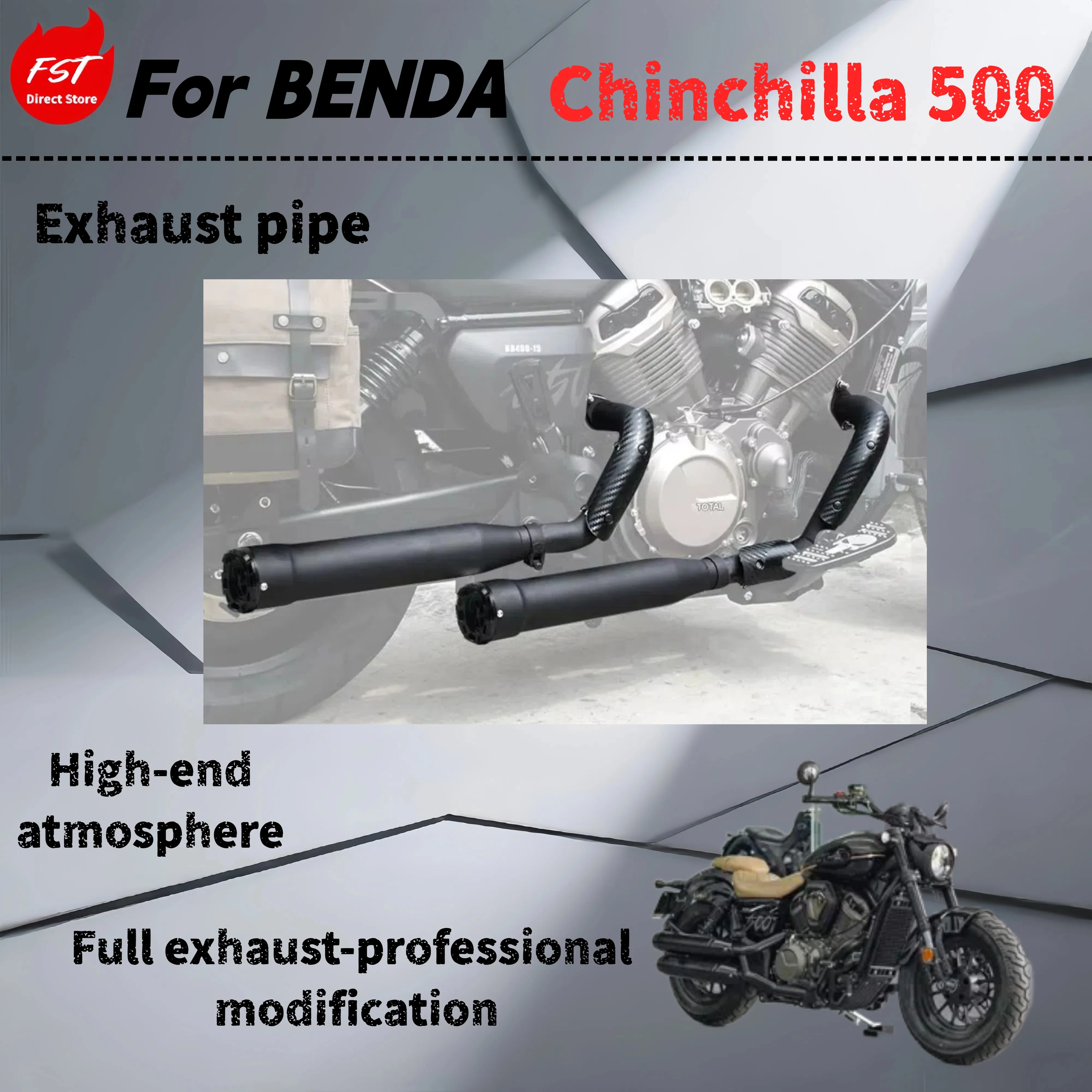 

For Benda Chinchilla 500-Modified full exhaust pipe-the sound is deep, rich and powerful
