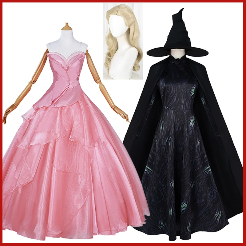 

Movie Wicked Glinda Cosplay Costume Witch Elphaba Disguise For Adult Dress Carnival Halloween Party Masquerade Fantasy Outfits