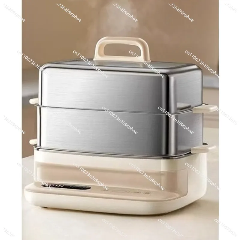 Electric steamer multifunctional household three-layer automatic steam large capacity stainless steel 0 coated breakfast machine