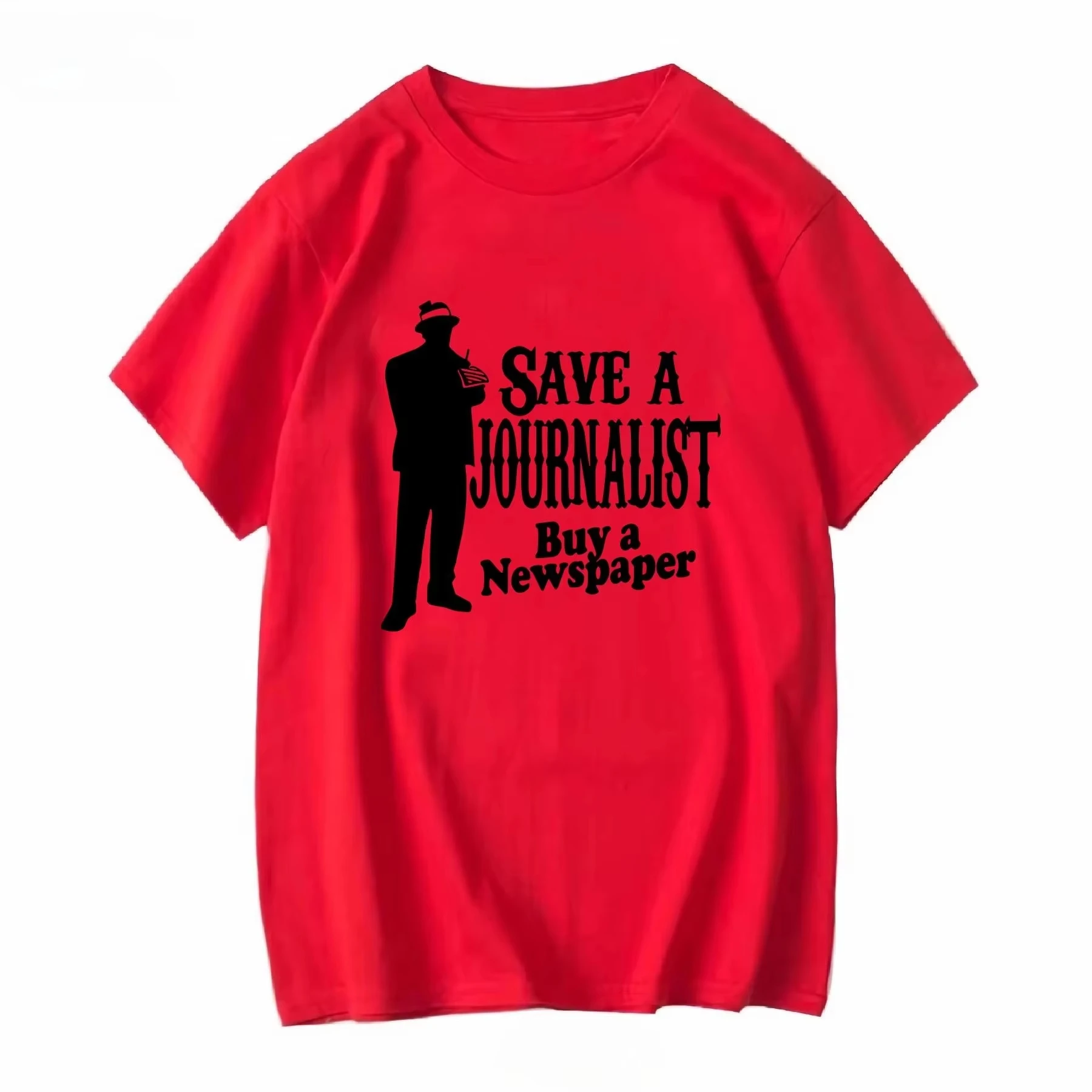 Save A Journalist Buy Newspaper for Writers Editors Copywriters Columnist Author T Shirt Short Sleeves Vintage