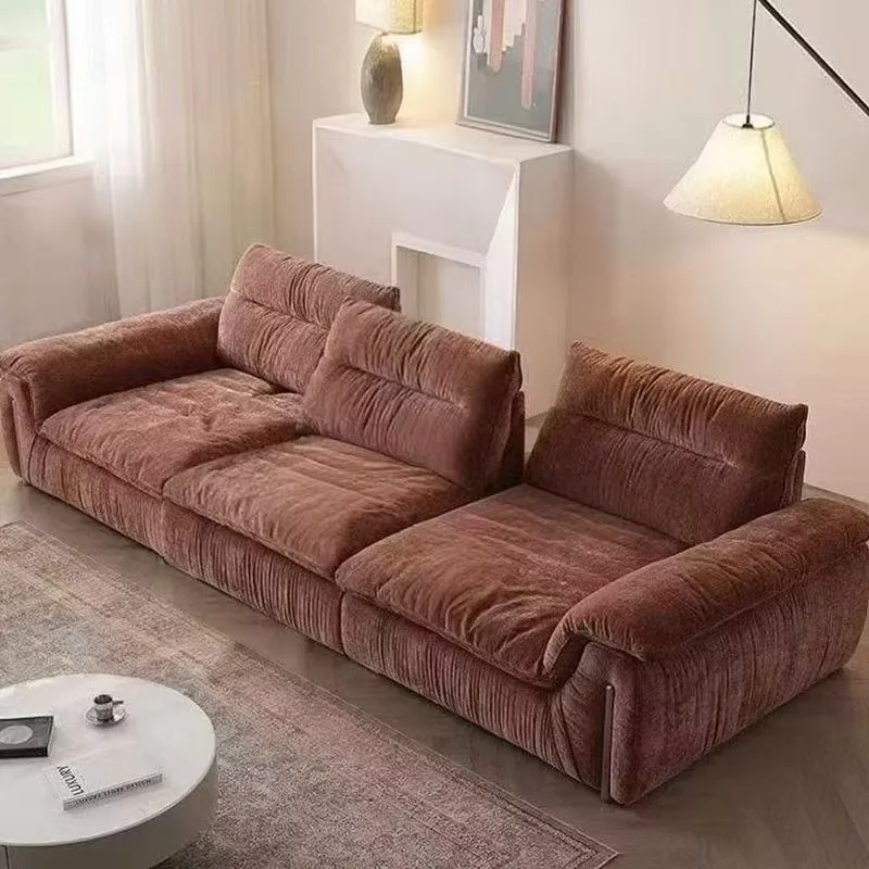 

！@Plush Chenille French Design Modular Sofa Set Reclining Features Square Shape Sponge Filled for Apartment Hotel Living Spaces