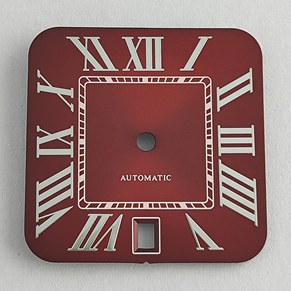 27mm square dial Roman numeral dial 6 o'clock date dial Fit for NH35 automatic mechanical movement accessories