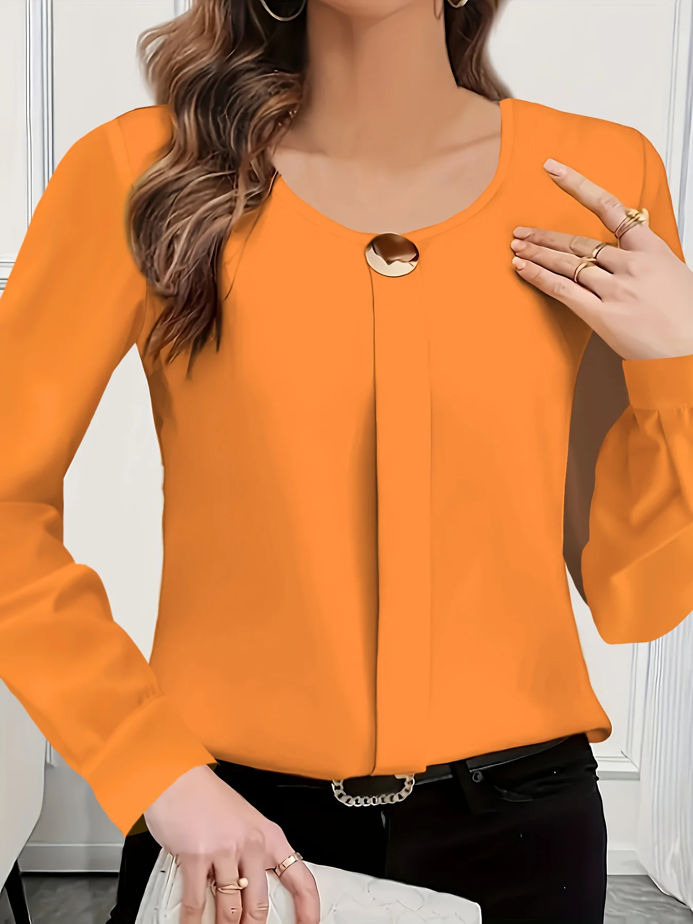 

Temperament Loose Woman Shirt Fashion Casual Blouse Elegant long Sleeve Woman Shirt Holiday Weekend Top