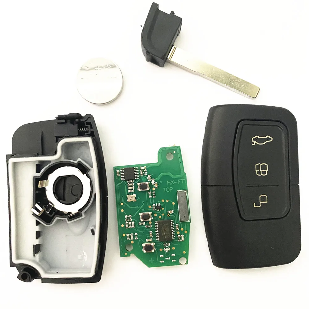 3 BUTTON Car Remote Keyless Smart KEY 433mhz id46 pcf7952 chip for Ford C-Max Focus MK2 Kuga Mondeo Galaxy HU101 Blade