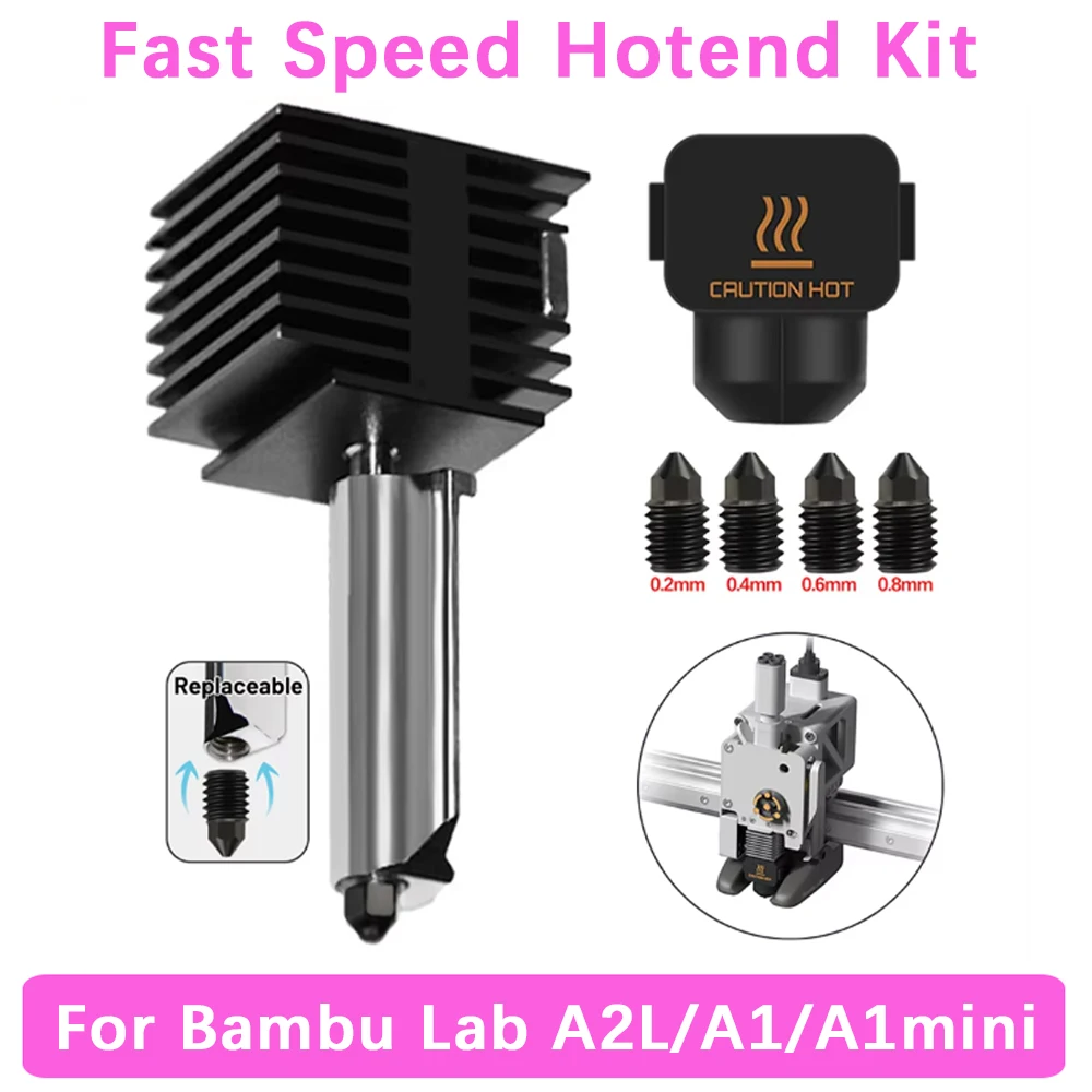 �y�Z�[�����zBambu Lab A2L/A1/A1mini�p �z�b�g�G���h�L�b�g�B��������w�b�h�A�Z���u���A�T�[�~�X�^�A�q�[�^�[�A0.2/0.4/0.6/0.8mm�̍d���|���m�Y���B