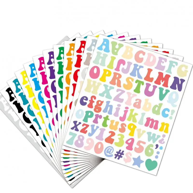 12 листов/компл., красочная маленькая наклейка с алфавитом, 0,5 дюйма, клейкая виниловая водонепроницаемая наклейка с номером почтового ящика для рукоделия, скрапбукинга 12 листов/компл., красочная маленькая наклейка с алфавитом, 0,5 дюйма, клейкая виниловая водонепроницаемая наклейка с номером почтового ящика для рукоделия, скрапбукинга