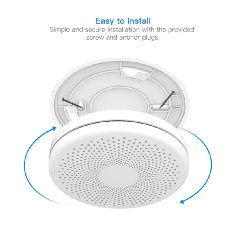 1 Piece Tuya Wifi Carbon Monoxide Smoke Detector Security Protection 2-In-1 Smoke Sensor