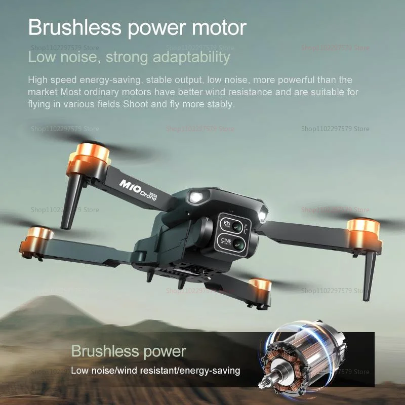 Motor sin escobillas para Dron M10 con cámara HD de 8K y Control remoto de pantalla fotogrável para cuadricópteros profesionales UAV para juguetes para adultos