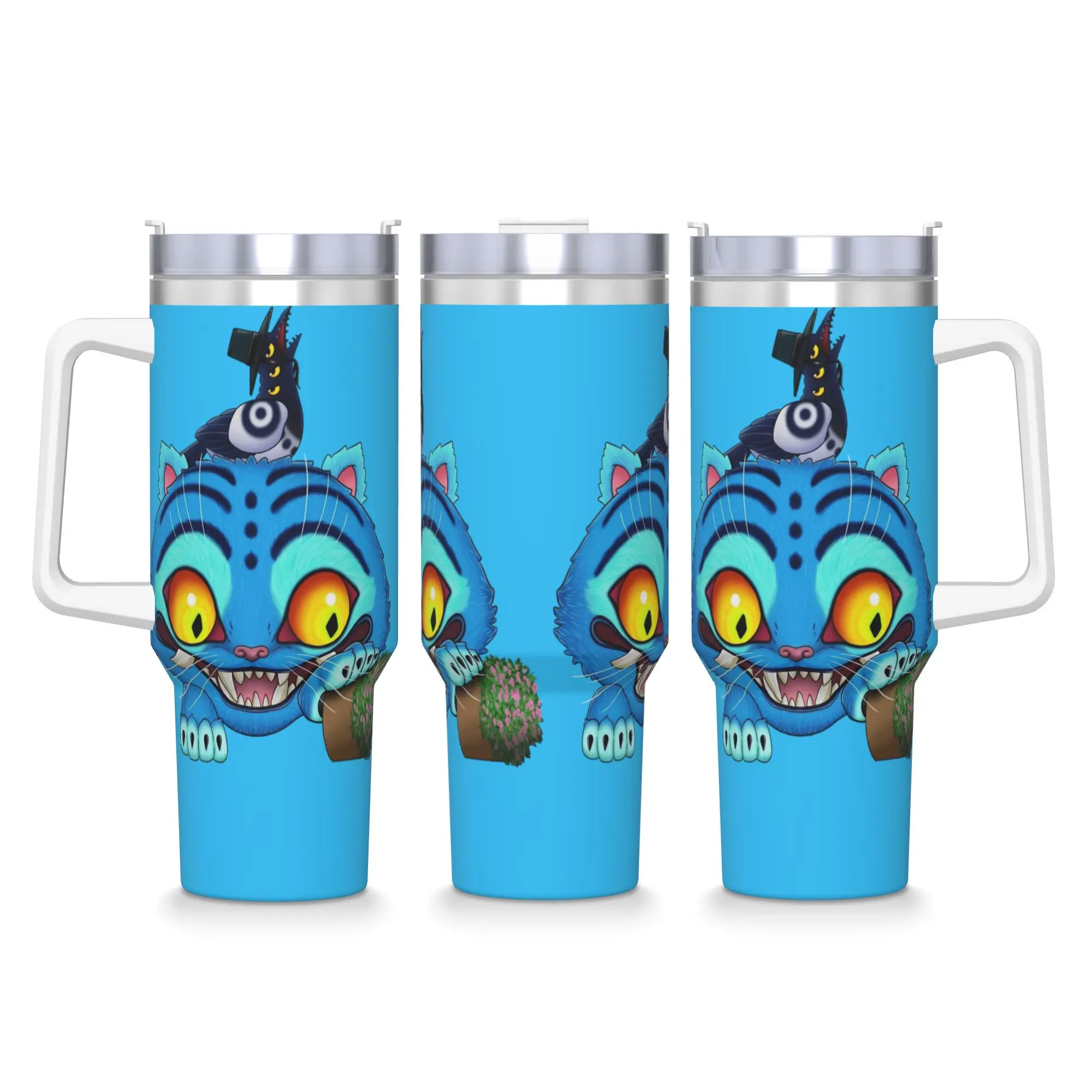 

Kpop Demon Hunters - Tiger Bird And Vase Stainless Steel Tumbler Mugs Cup Cups Leakproof Cold and Hot Milk Tea Water Bottle