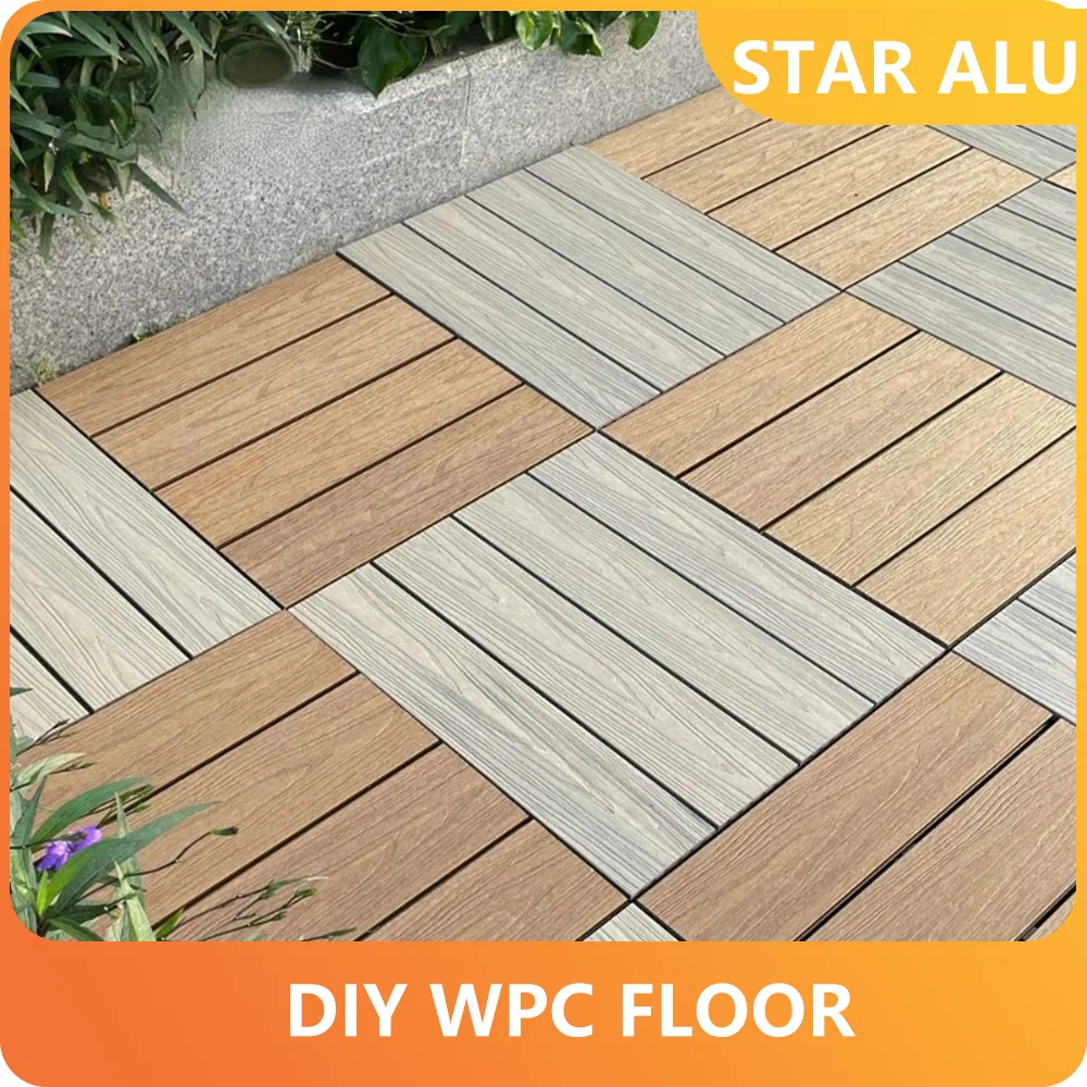 

3 предмета, 3D тисненая настил из ПП, водонепроницаемая, противоскользящая, устойчивая к ультрафиолетовому излучению, уличный пол для балкона, бассейна, сада