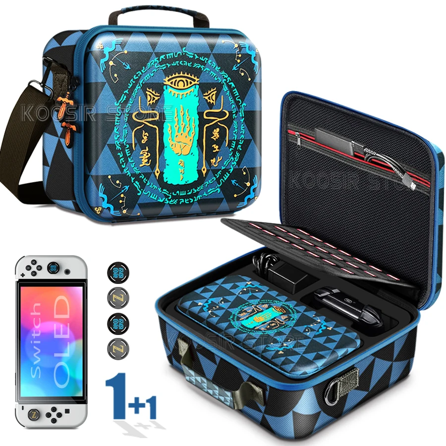 For Nintendo Switch OLED Storage Carrying Case Nintendo Switch Zelda Tears of The Kingdom Theme Hard Cover Shell Shoulder Bag