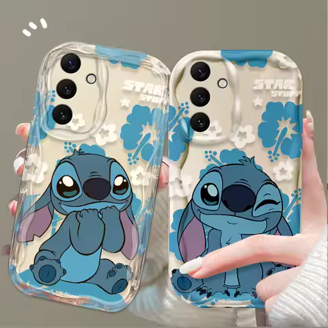 Stitch Angel Fun Clear Case for Samsung Galaxy A16 A06 A55 A35 A25 A15 A05 A05S A54 A34 A24 A14 A73 A53 A33 A23 A13 A52 A32 A22
