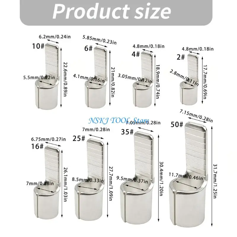 L8RC 10Pcs Insert Crimp Terminals Plugs High Conductivity C45 Air Switches Lug For Electrical Connection