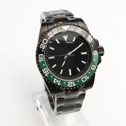 Reloj mecánico automático de 40mm para hombre, con caja de acero inoxidable, cristal de zafiro, calibre Miyota 8215, bisel de cerámica