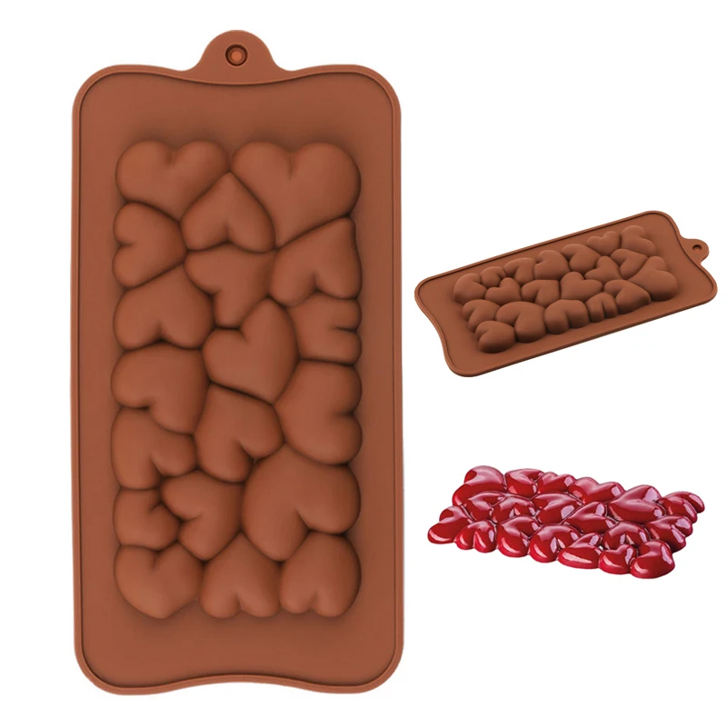 Heart Shape Chocolate Bar Silicone Mold Candy Dessert Mould Baking Tool