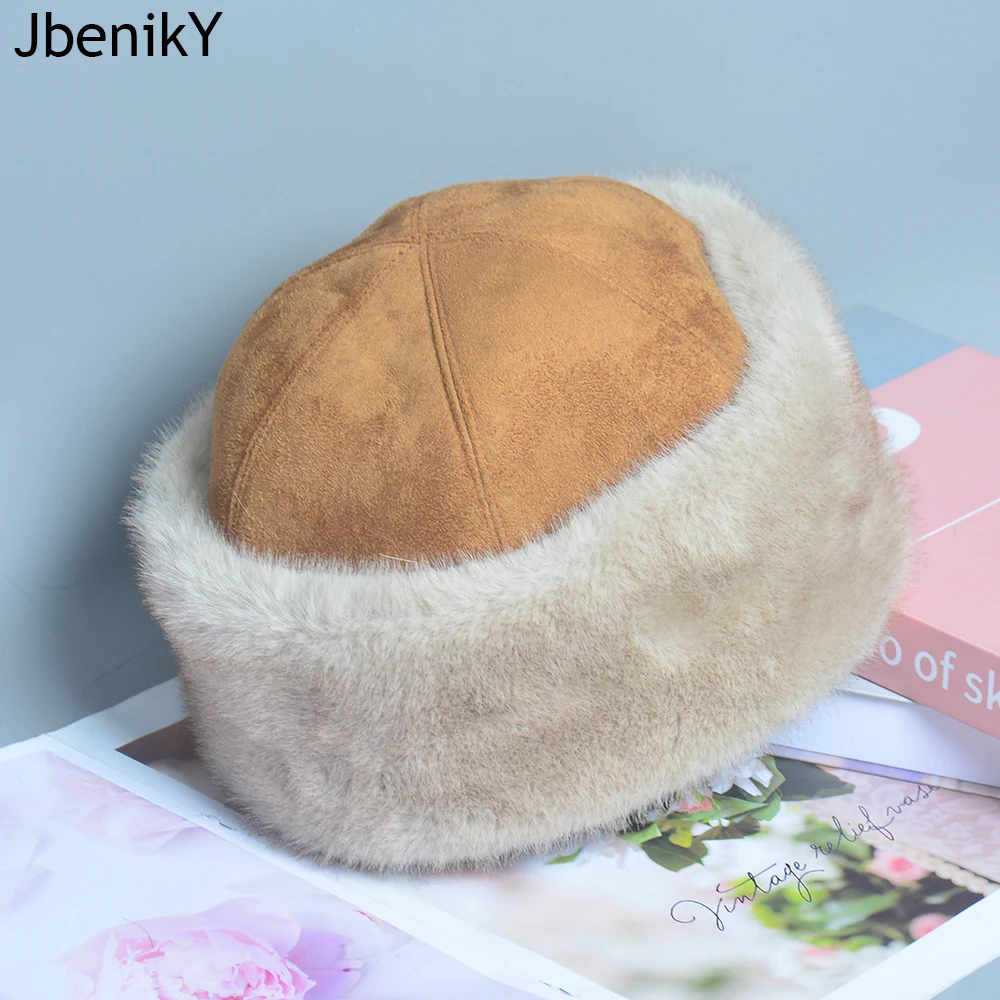 

Ushanka Hat New False Brand Caps False Mink Fur Hats For Women Warm Russian Winter Hat For Women Luxurious False Mink Fur Cap