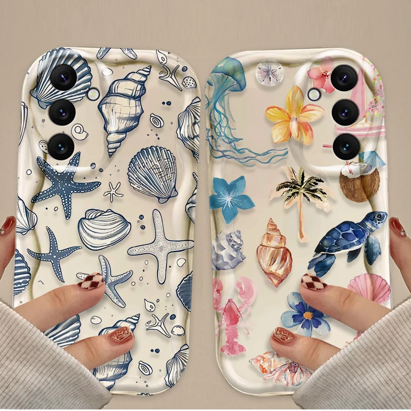 Colorful Marine Organism Clear Case For Samsung Galaxy A54 A34 A24 A14 A13 A53 A33 A73 A23 A52 A52S A32 A22 A12 A51 A71 Cover