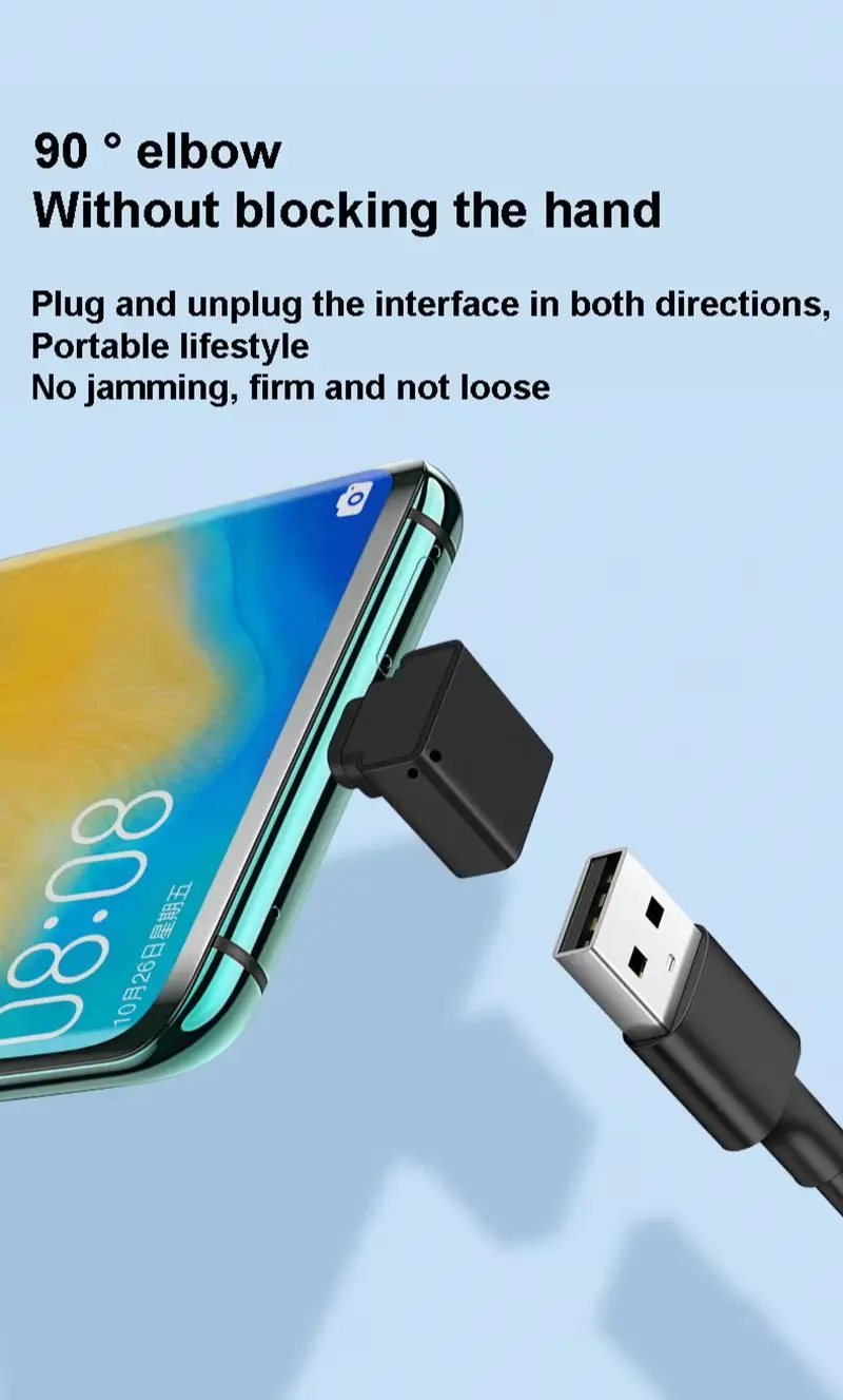 1PCS 90 Degree Right Angled USB 3.0 Female To Type C Male Adapter OTG Connector USB C Extension Converter for Laptop phone