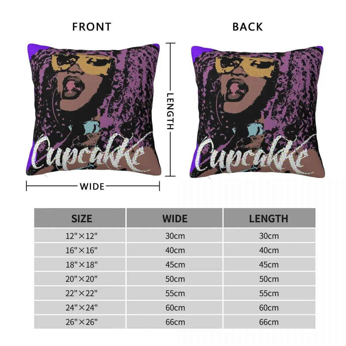 Cupcakke Elizabeth Eden Harris Square Pillowcase Polyester Linen Velvet Creative Zip Throw Pillow Case Sofa Cushion Cover