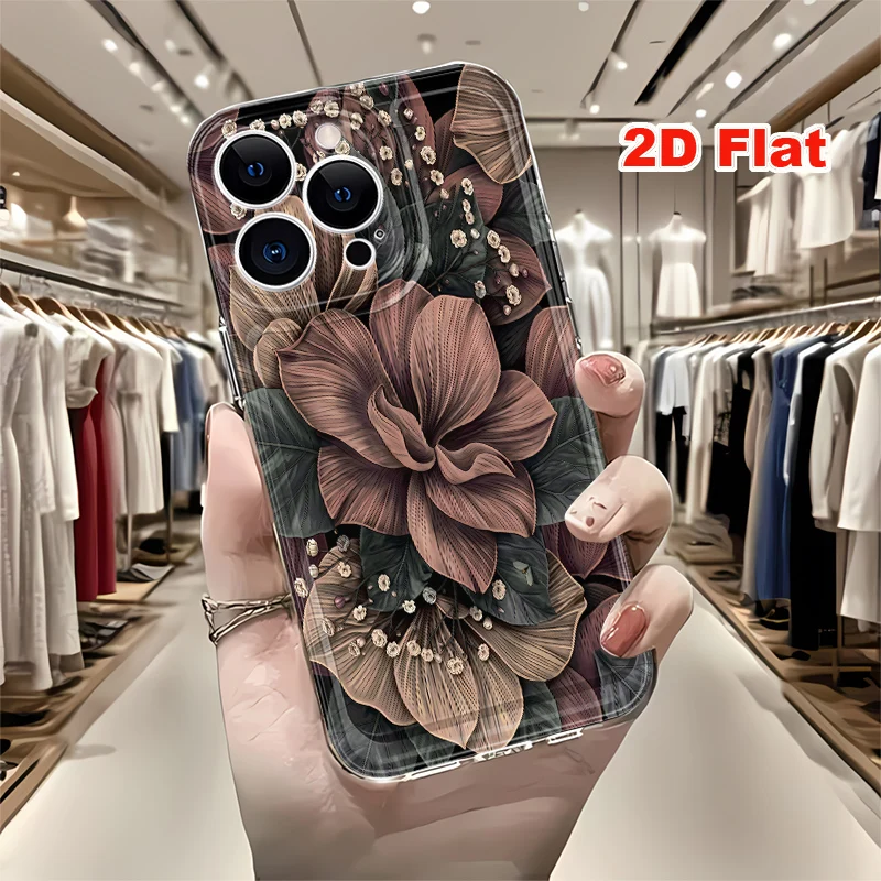 2D Flat Soft Silicone Phone Case For iPhone 17 Pro Max 16 18 Pro 13 11 15 14 Plus 12 17 16E 17Promax Shockproof Transparent Funda Cover