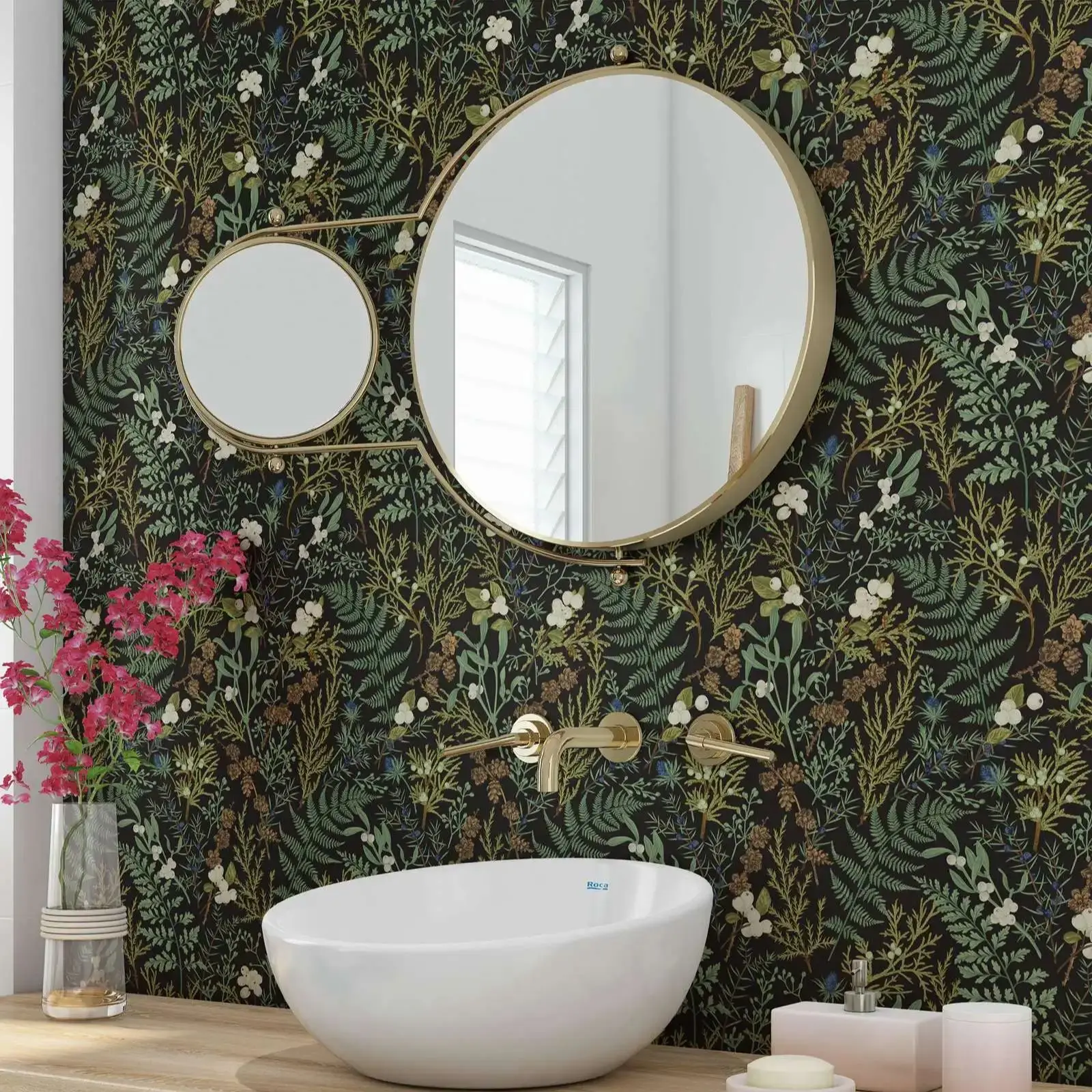 Fern Botanical Wallpaper, Removable and Renter Friendly, Peel and Stick |Traditional Wallpaper, Leaves Wallpaper Accent wall
