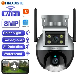 Smart Life 4K Dual Lens Wifi PTZ Security Camera Auto Tracking Outdoor Color Night Vision Wireless CCTV Video Surveillanc Camera