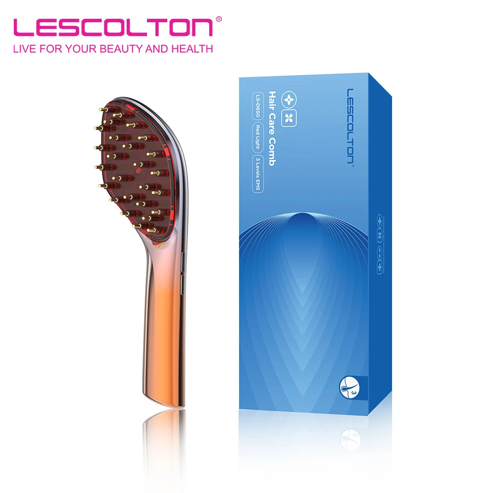 LESCOLTON Hair Growth Comb Red Light Therapy LED Hair Care Comb EMS Scalp Massager for Women and Men Hair Growth Brush Home Use