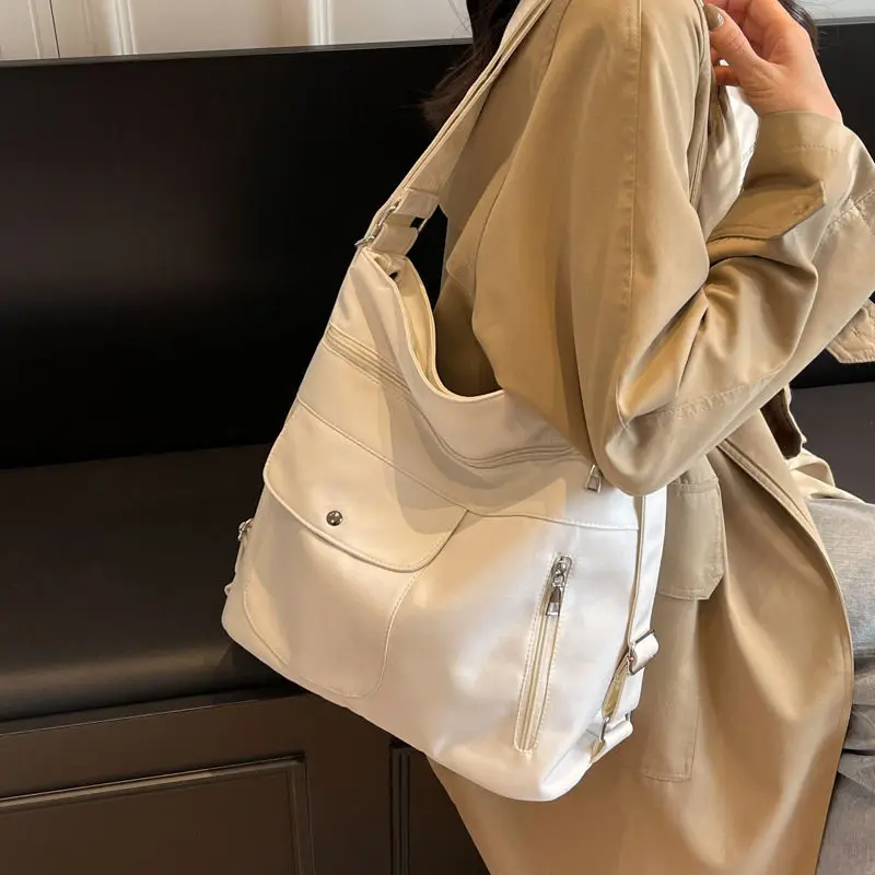 High Capacity Solid Color Canvas Zipper Sewing Thread Shoulder Bags Female Bags on Sale Fashion Backpacks Bolsas Femininas XK242