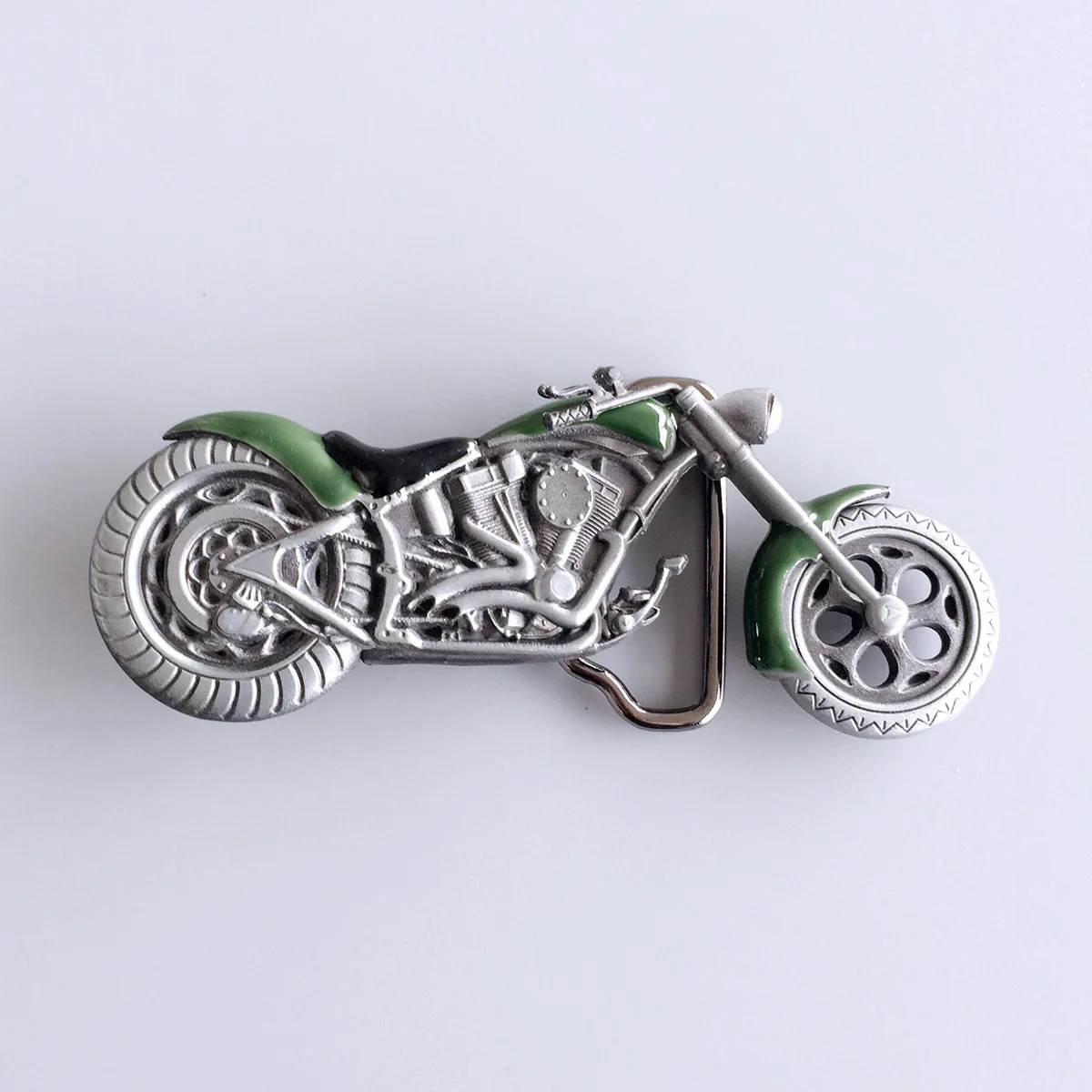 fibbia-per-cintura-moto-vintage-verde-3d-in-metallo-pesante-buckle-at072gr