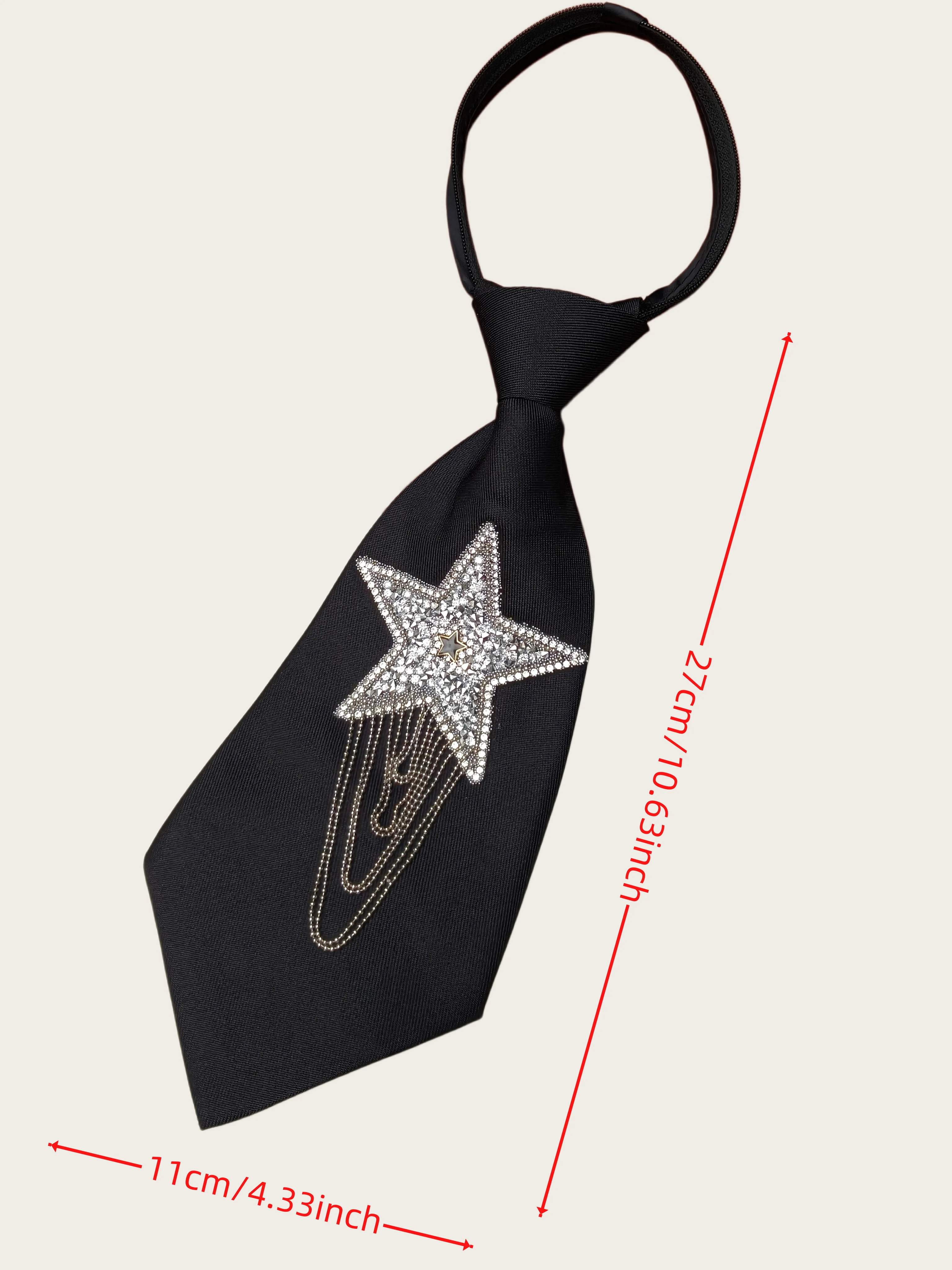 Unique Design, Elaborate Star-Beaded Tassel Tie, Unisex Style, No-Knot Accessory