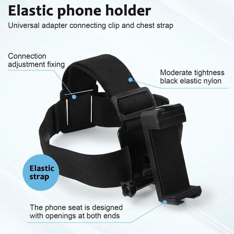 Universal Head Strap Mount Headband Holder With Mobile Phone Clip Holder For Smartphones Vlog Accessories